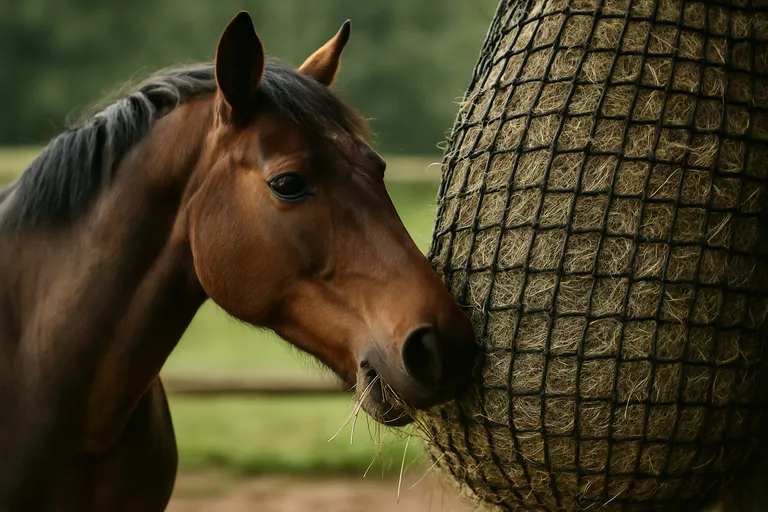 Een slowfeeder hooinet: alles wat je moet weten voor een gezonde paardenvoeding